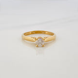 Anillo Solitario Diamantes 32Pts 2.3 g / T6 3/4 Oro Amarillo 18K