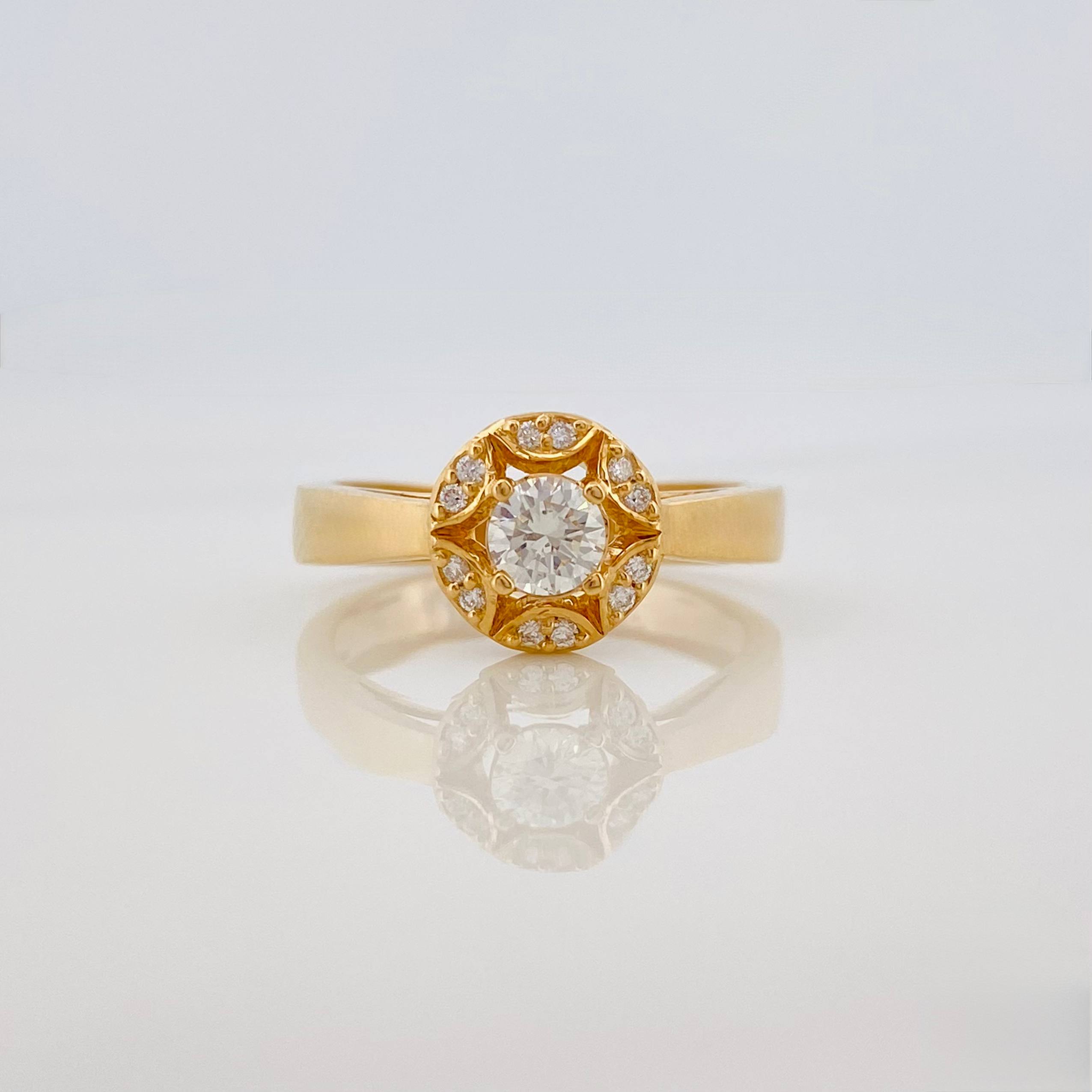 Anillo Solitario Diamantes 38Pts 2.85 g / T6 3/4 Oro Amarillo 18K