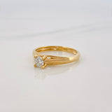 Anillo Solitario Diamantes 26Pts 2.25 g / T7 Oro Amarillo 18K