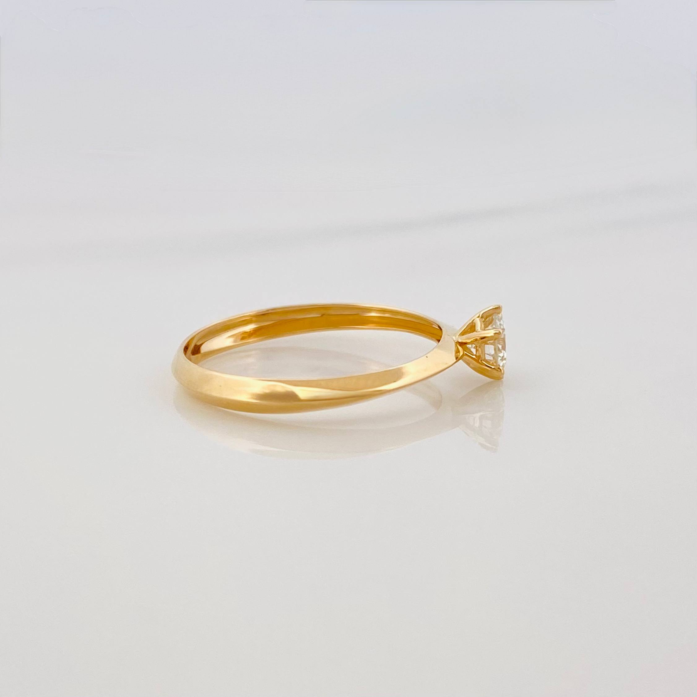 Anillo Solitario Diamantes 28Pts 1.15 g / T5 3/4 Oro Amarillo 18K