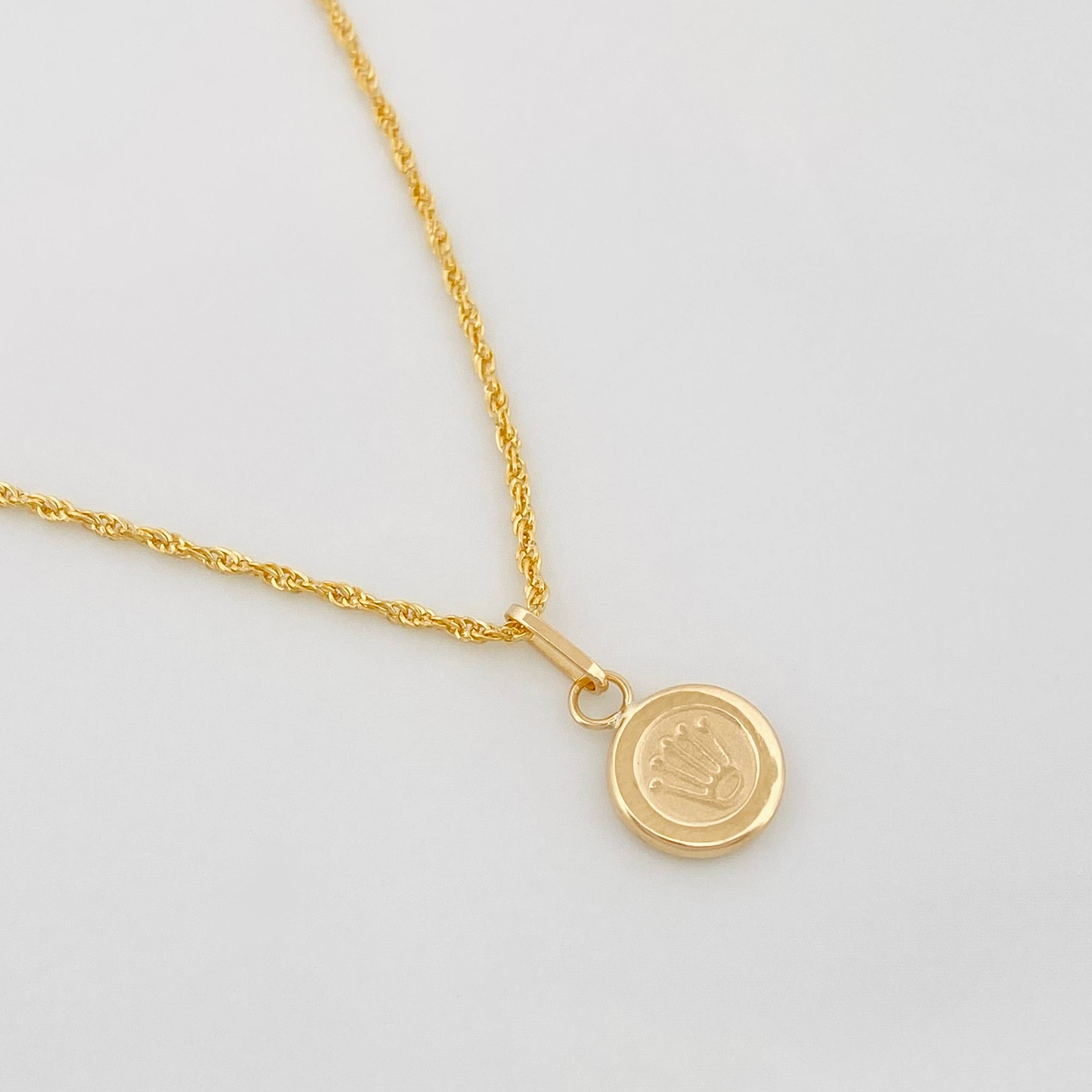 Set Cadena Lazo + Dije Corona / 1.5 g / 50 cm Oro Amarillo 18K
