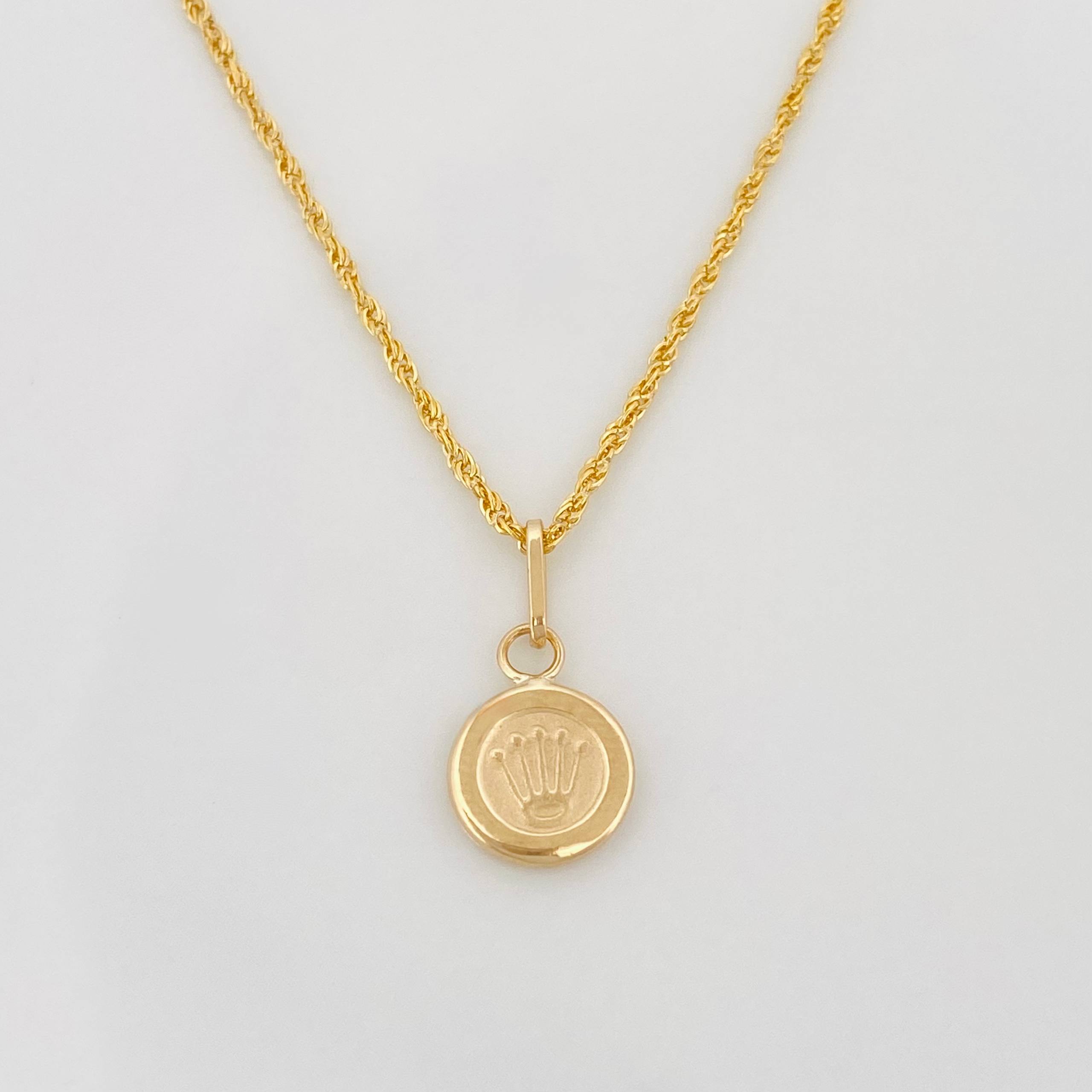 Set Cadena Lazo + Dije Corona / 1.4 g / 50 cm Oro Amarillo 18K
