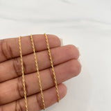 Set Cadena Lazo + Dije Cruz / 1.85 g / 45 cm Oro Amarillo 18K