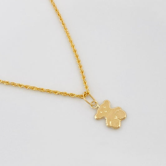 Set Cadena Lazo + Dije Oso Ts / 1.3 g / 45 cm Oro Amarillo 18K