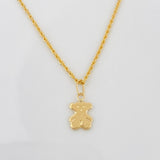 Set Cadena Lazo + Dije Oso Ts / 1.3 g / 45 cm Oro Amarillo 18K