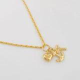 Set Cadena Lazo + Dije Tres Gracias / 1.6 g / 50 cm Oro Amarillo 18K