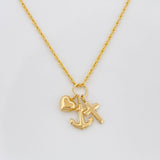 Set Cadena Lazo + Dije Tres Gracias / 1.65 g / 50 cm Oro Amarillo 18K