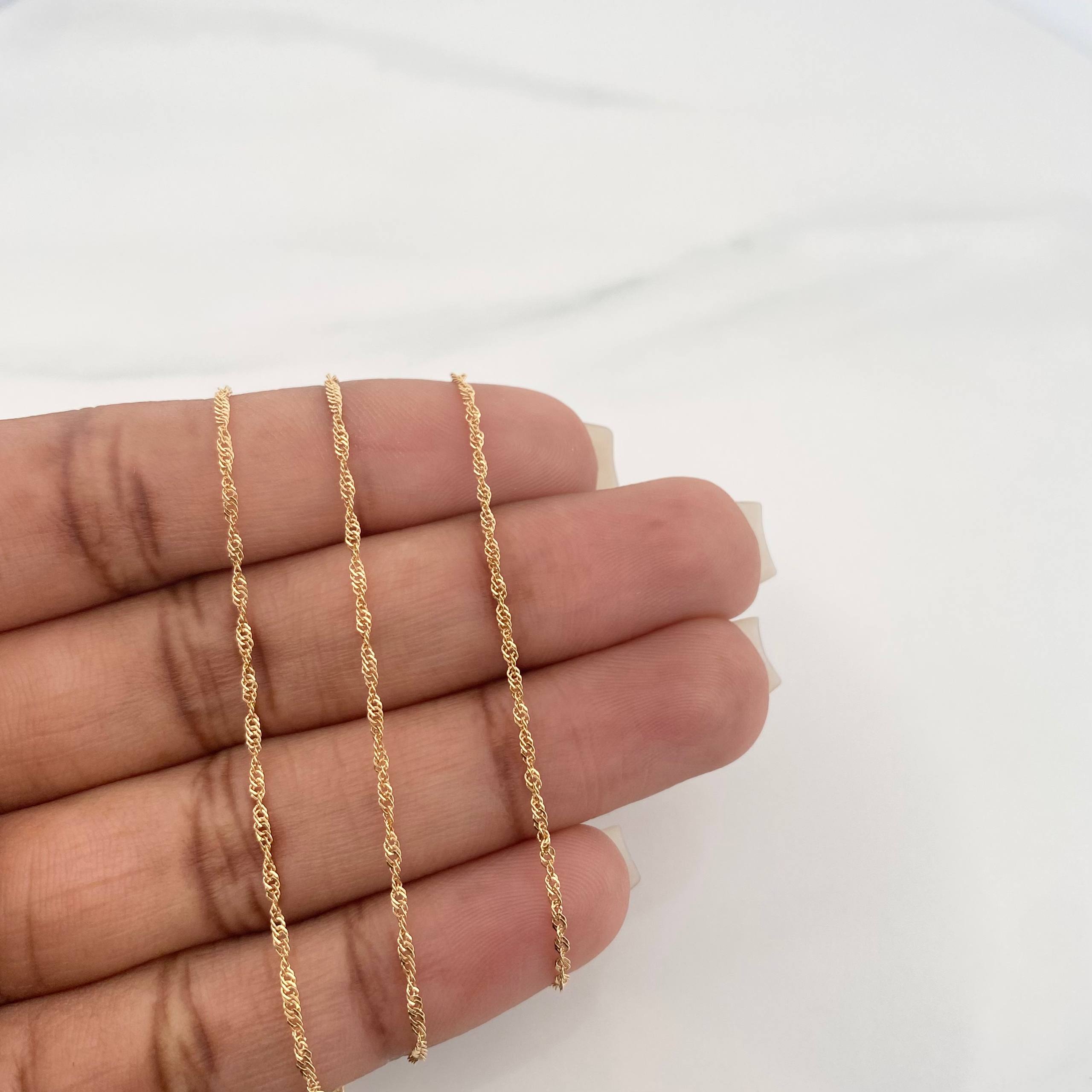 Set Cadena Lazo + Dije Tres Gracias / 1.7 g / 50 cm Oro Amarillo 18K