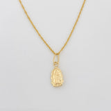 Set Cadena Lazo + Dije Silueta Virgen Guadalupe / 1.2 g / 40 cm Oro Amarillo 18K