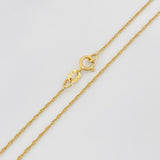 Set Cadena Lazo + Dije Silueta Virgen Guadalupe / 1.35 g / 45 cm Oro Amarillo 18K