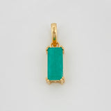 Dije Rectangular Esmeralda 2.30Qts 2.05 g / 2.05 cm Oro Amarillo 18K