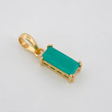 Dije Rectangular Esmeralda 2.30Qts 2.05 g / 2.05 cm Oro Amarillo 18K