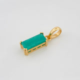 Dije Rectangular Esmeralda 2.30Qts 2.05 g / 2.05 cm Oro Amarillo 18K