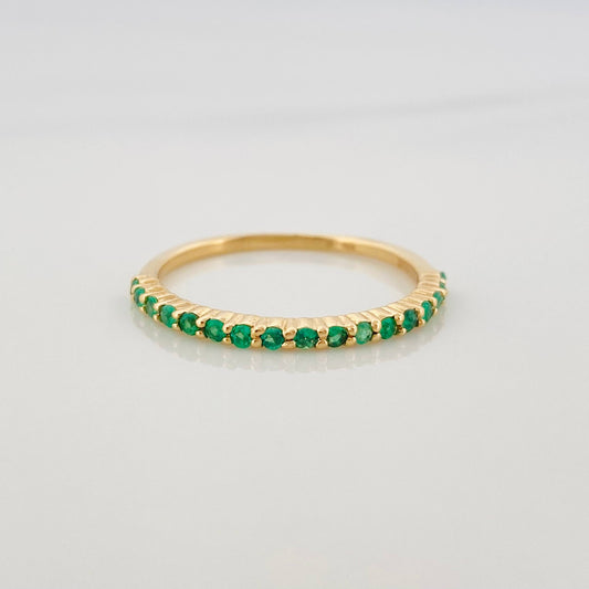 Anillo Churumbela Esmeralda 0.14Pts 1.15 g / T6 Oro Amarillo 18K