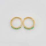 Candongas Carril Esmeralda 16Pts 1.25 g / 1 cm Oro Amarillo 18K