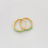 Candongas Carril Esmeralda 16Pts 1.25 g / 1 cm Oro Amarillo 18K