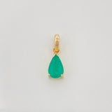 Dije Lagrima Esmeraldas 0.83Pts 0.9 g / 1.05 cm Oro Amarillo 18K