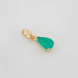 Dije Lagrima Esmeralda 82Pts 0.9 g / 1.08 cm Oro Amarillo 18K