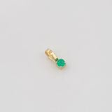 Dije Cuadrado Esmeralda 0.3Pts 0.15 g / 0.7 cm Oro Amarillo 18K