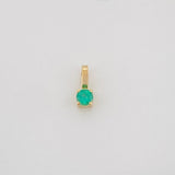 Dije Cuadrado Esmeralda 10Pts 0.2 g / 0.8 cm Oro Amarillo 18K