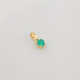 Dije Cuadrado Esmeralda 10Pts 0.2 g / 0.8 cm Oro Amarillo 18K