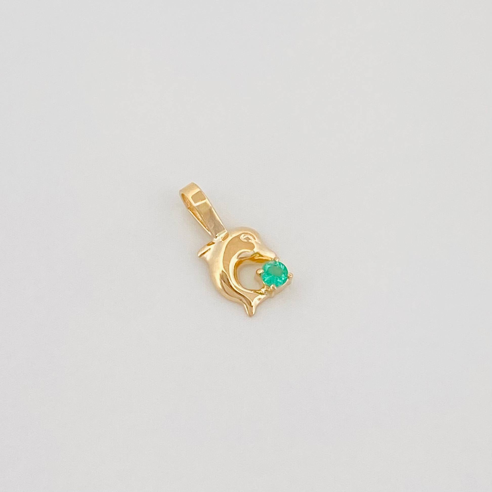 Dije Delfin Esmeralda 0.3Pts 0.2 g / 1 cm Oro Amarillo 18K