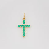 Dije Cruz Esmeraldas 0.10Pts 0.4 g / 1.3 cm Oro Amarillo 18K