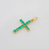 Dije Cruz Esmeraldas 0.10Pts 0.4 g / 1.3 cm Oro Amarillo 18K