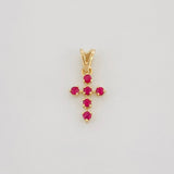 Dije Cruz Rubi 0.20Pts 0.5 g / 1.06 cm Oro Amarillo 18K