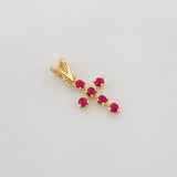 Dije Cruz Rubies 18Pts 0.35 g / 1.3 cm Oro Amarillo 18K