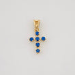 Dije Cruz Zafiro 18Pts 0.4 g / 1.03 cm Oro Amarillo 18K