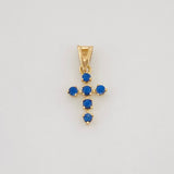 Dije Cruz Zafiro 18Pts 0.4 g / 1.03 cm Oro Amarillo 18K