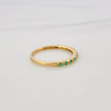 Anillo Churumbela Esmeralda 12Pts 1.35 g / T5 1/2 Oro Amarillo 18K