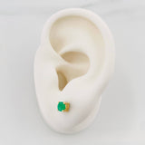 Topos Cuatro Garras Esmeralda 21Pts 0.7 g / 0.6 mm Oro Amarillo 18K