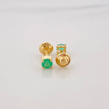 Topos Cuatro Garras Esmeralda 1.07Pts 1.15 g / 5.18 mm Oro Amarillo 18K