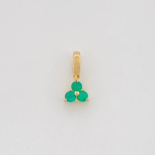 Dije Triangulo Esmeralda 15Pts 0.2 g / 0.8 cm Oro Amarillo 18K