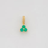 Dije Trebol Esmeraldas 0.8Pts 0.3 g / 1 cm Oro Amarillo 18K