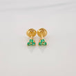 Topos Trebol Esmeraldas 0.15Pts 0.85 g / 1.8 mm Oro Amarillo 18K