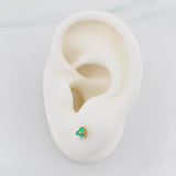 Topos Trebol Esmeraldas 0.15Pts 0.85 g / 1.8 mm Oro Amarillo 18K