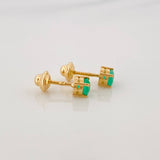 Topos Cuatro Garras Esmeralda 0.23Pts 0.7 g / 2.25 mm Oro Amarillo 18K