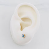 Topos Flor Diamantes 17Pts 1 g / 1 mm Oro Amarillo 18K