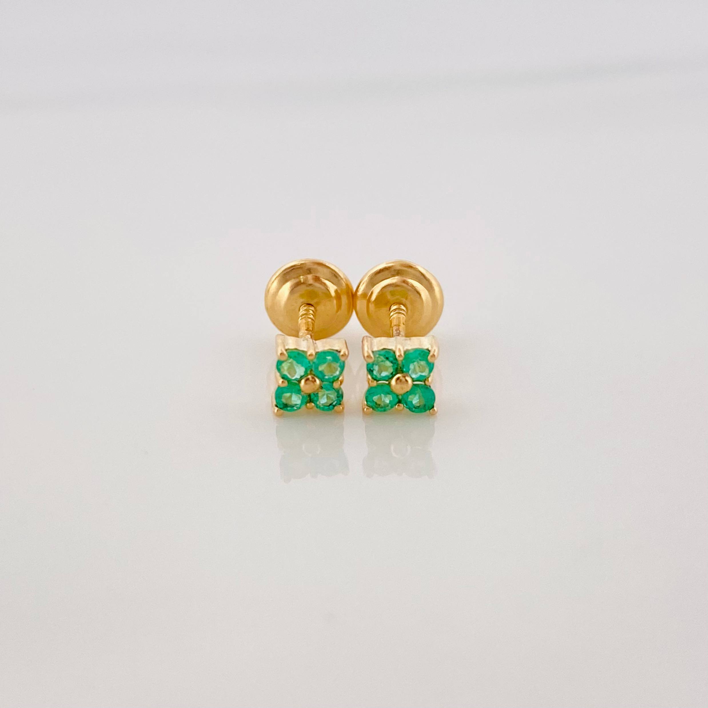 Topos Flor Esmeralda 21Pts 0.75 g / 1.6 mm Oro Amarillo 18K