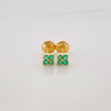 Topos Flor Esmeralda 21Pts 0.75 g / 1.6 mm Oro Amarillo 18K
