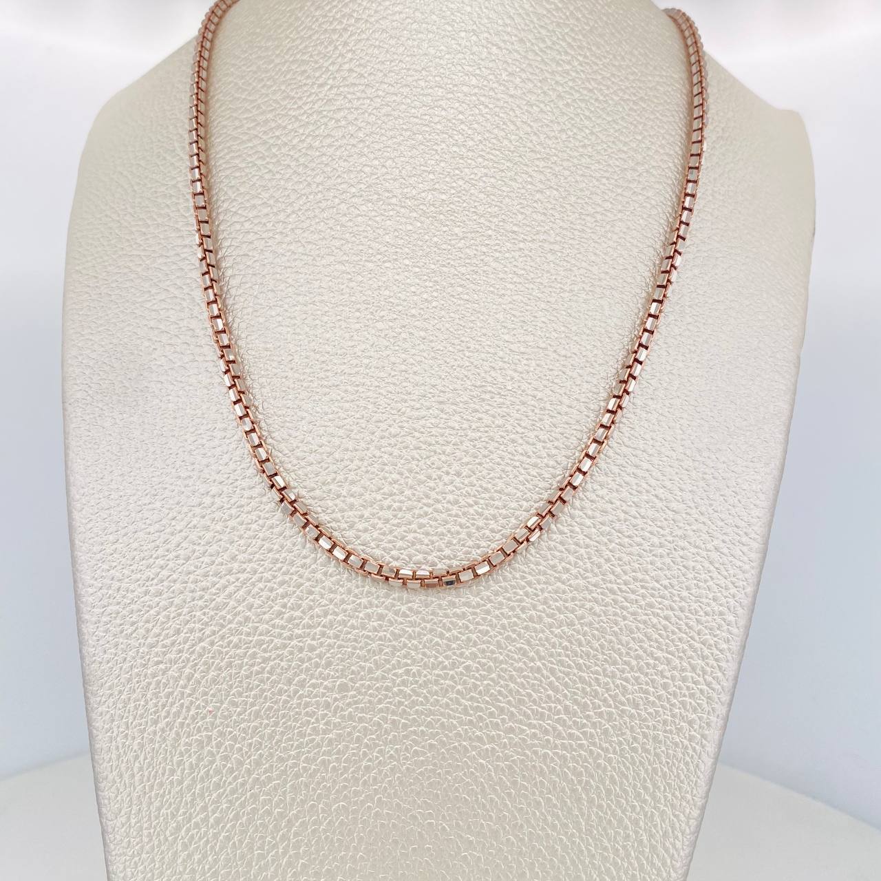 Cadena Veneciana 31.6 g / 65.5 cm / 2.55 mm Dos Oros Blanco Rosa 18K
