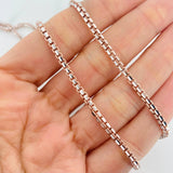 Cadena Veneciana 31.6 g / 65.5 cm / 2.55 mm Dos Oros Blanco Rosa 18K