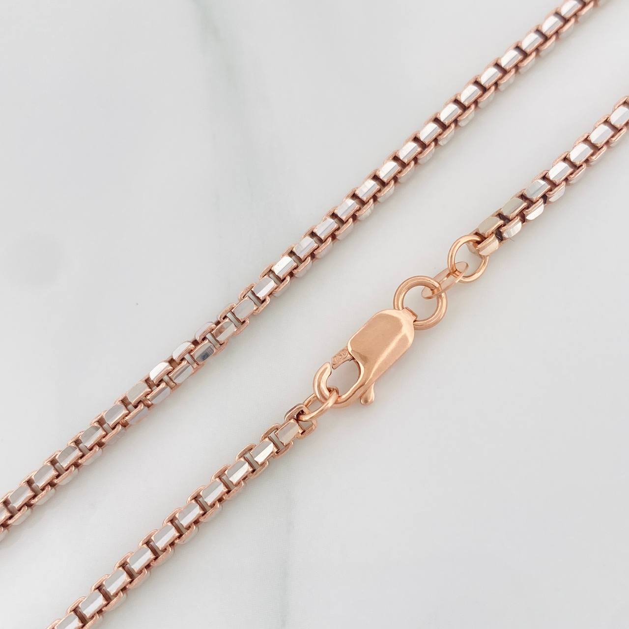 Cadena Veneciana 31.6 g / 65.5 cm / 2.55 mm Dos Oros Blanco Rosa 18K