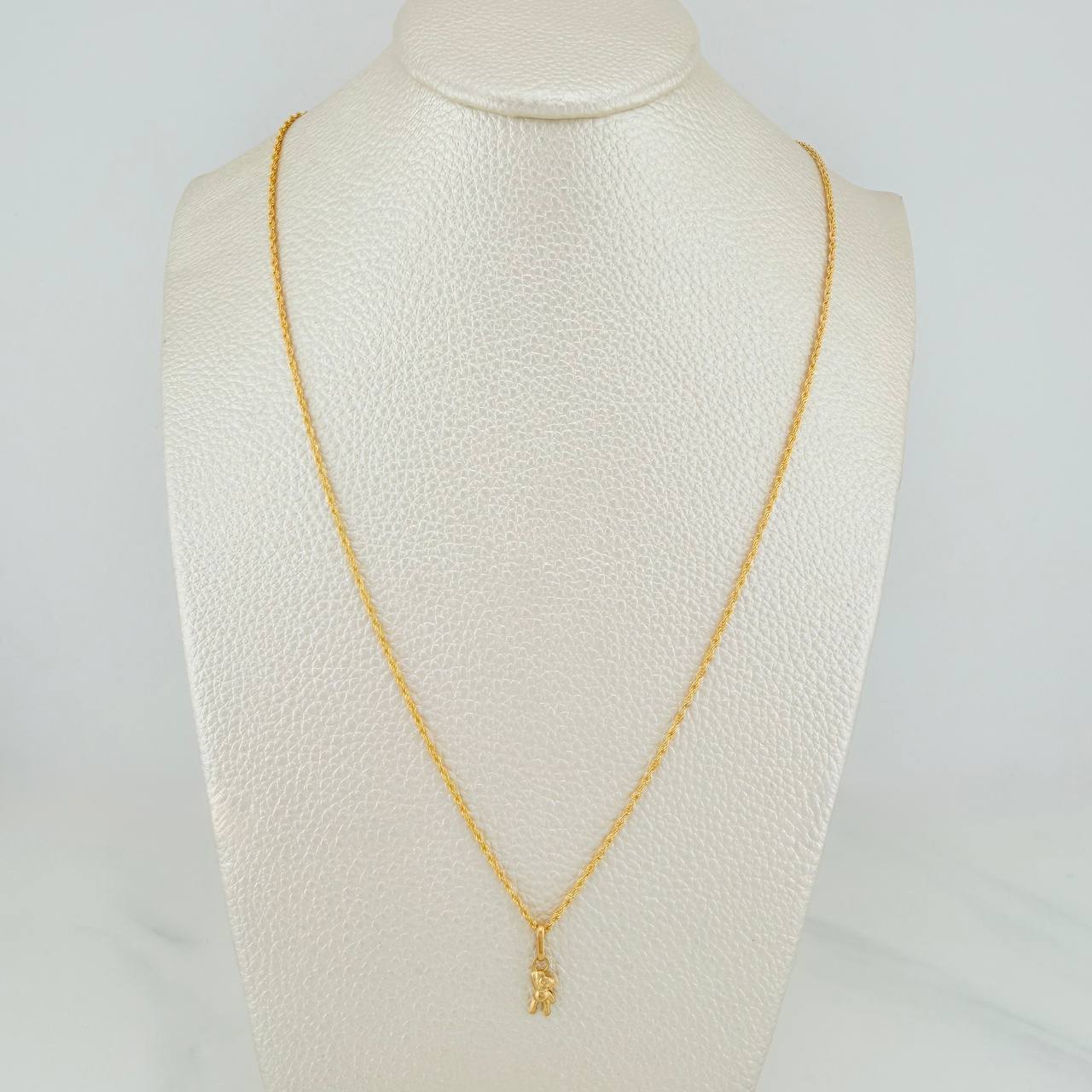 Set Cadena Lazo + Dije Oso / 1,15gr / 45 cm Oro Amarillo 18K