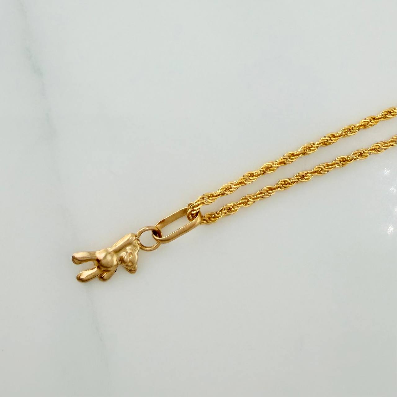 Set Cadena Lazo + Dije Oso / 1,15gr / 45 cm Oro Amarillo 18K