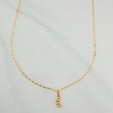 Set Cadena Flor Espejo + Dije Oso / 1,05gr / 45 cm Oro Amarillo 18K