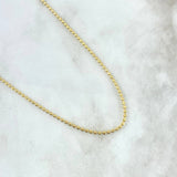 Cadena Militar 5.05gr / 40cm / 2mm Bolas Diamantadas Luna Oro Amarillo +4 *